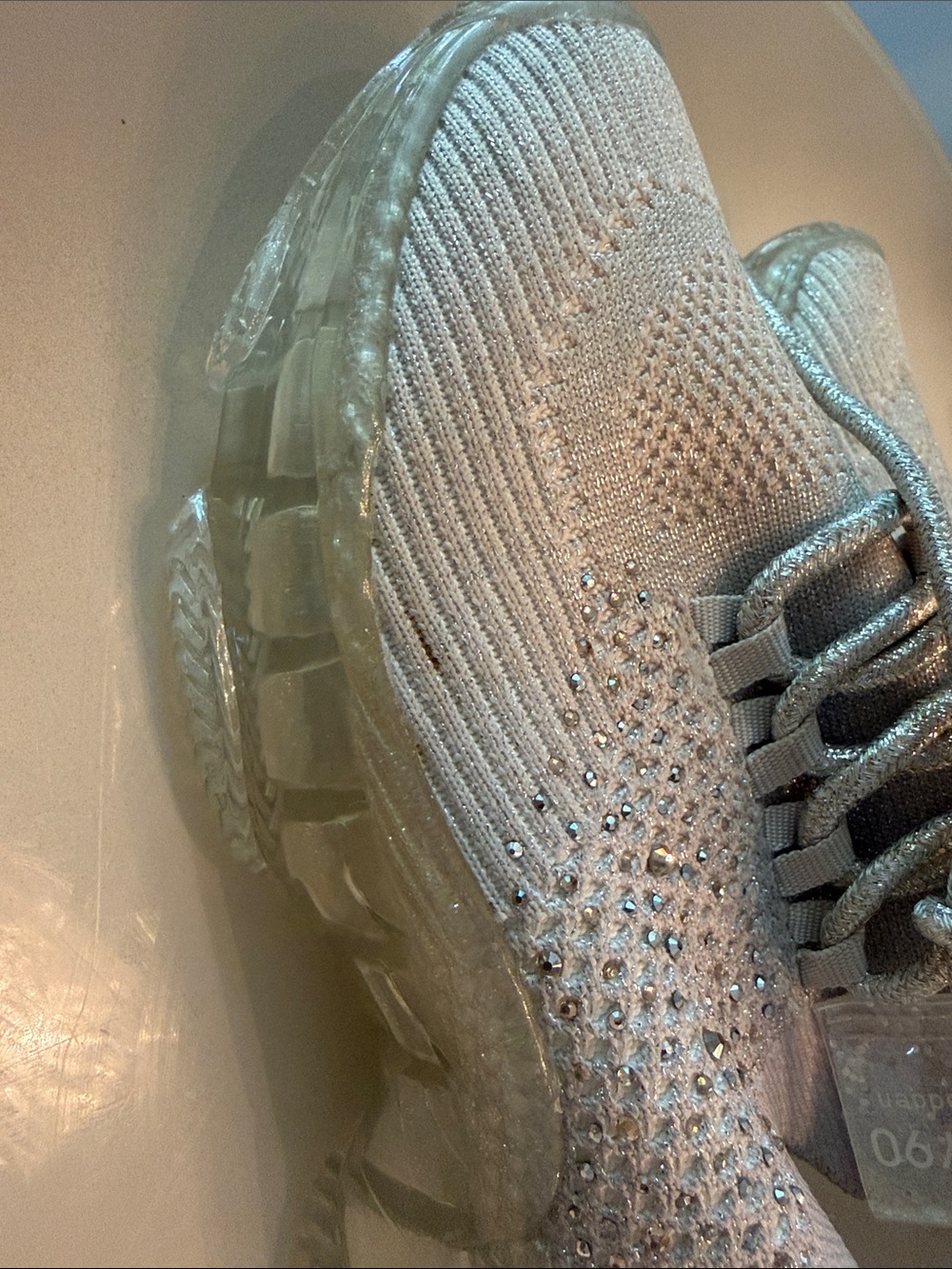 Sparkle Knit Platform Sneakers - Light Gray - Picture 2 of 3